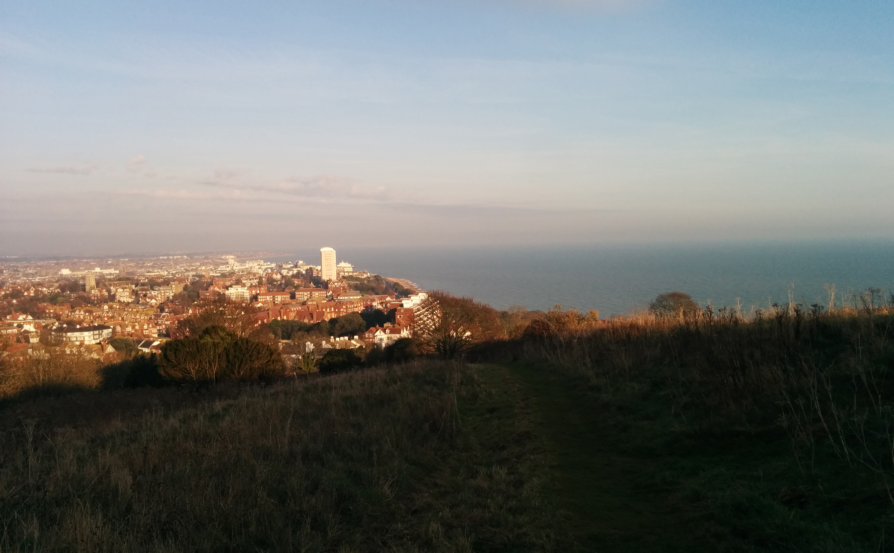 Looking back to Eastbourne from the footpath