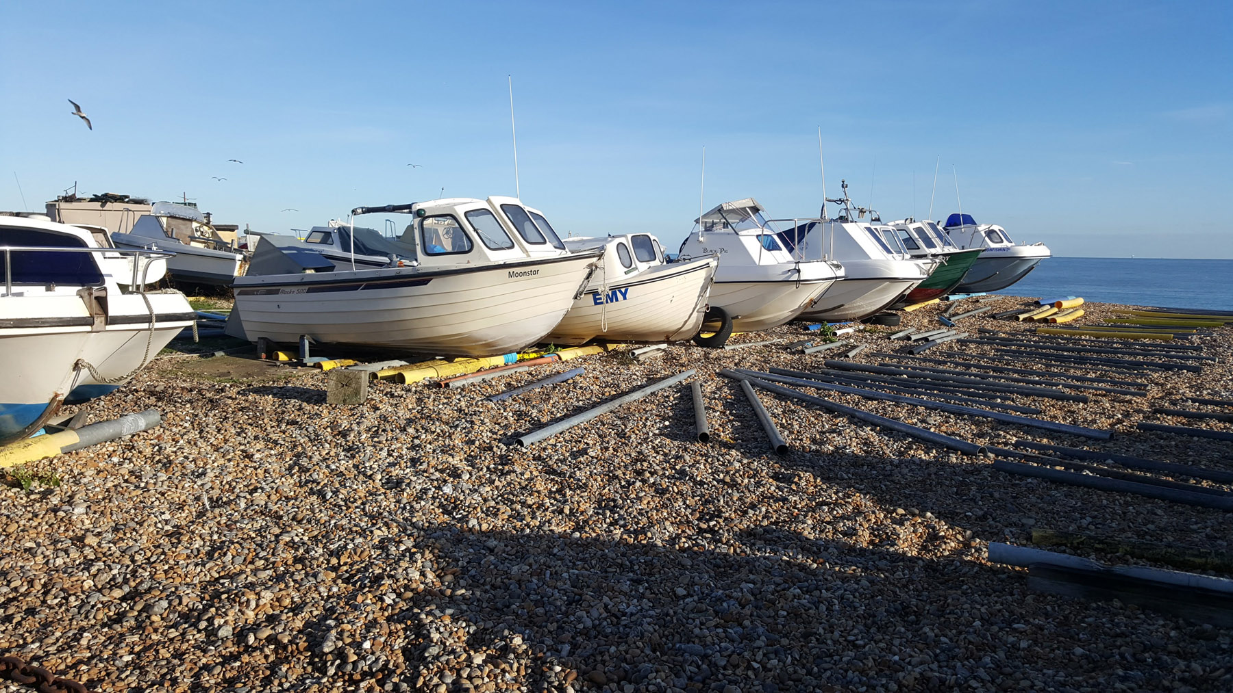 boats blue sky beach boat | An Eastbourne Diary