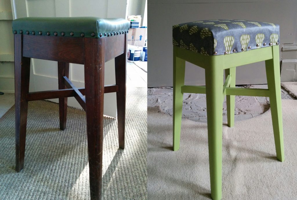 Kitchen stool - before and after