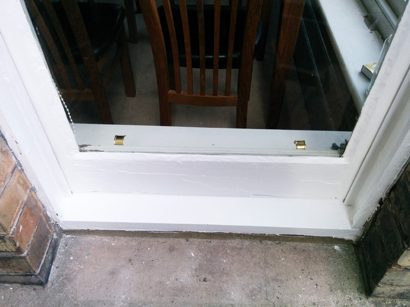 repaired and painted window sill