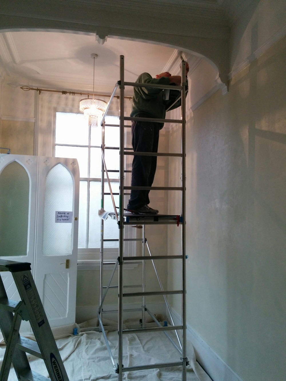 painting the communal hall ceiling