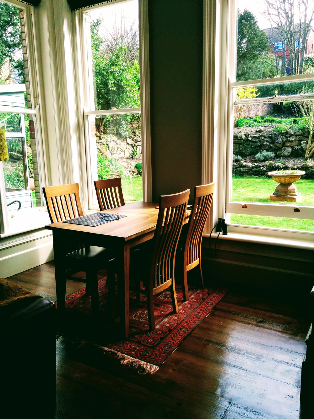 Living room floor - stripped and stained