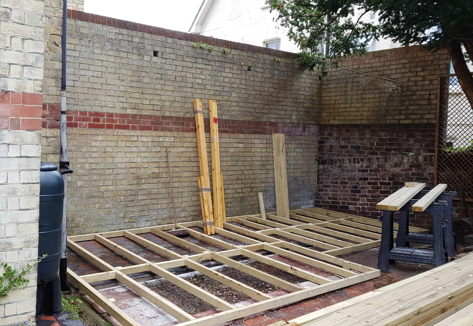 base of new shed going in